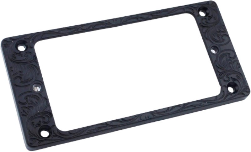 guyker Metal Flat Humbucker Cover, Pickup Mounting Ring Set - Bridge Neck Pickups Frame Replacement Part for Electric Guitar or Precision Bass(2PCS, PR008 Black) - Image 3